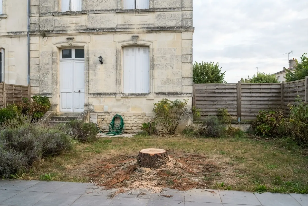 Jardin dégagé après démontage à Niort