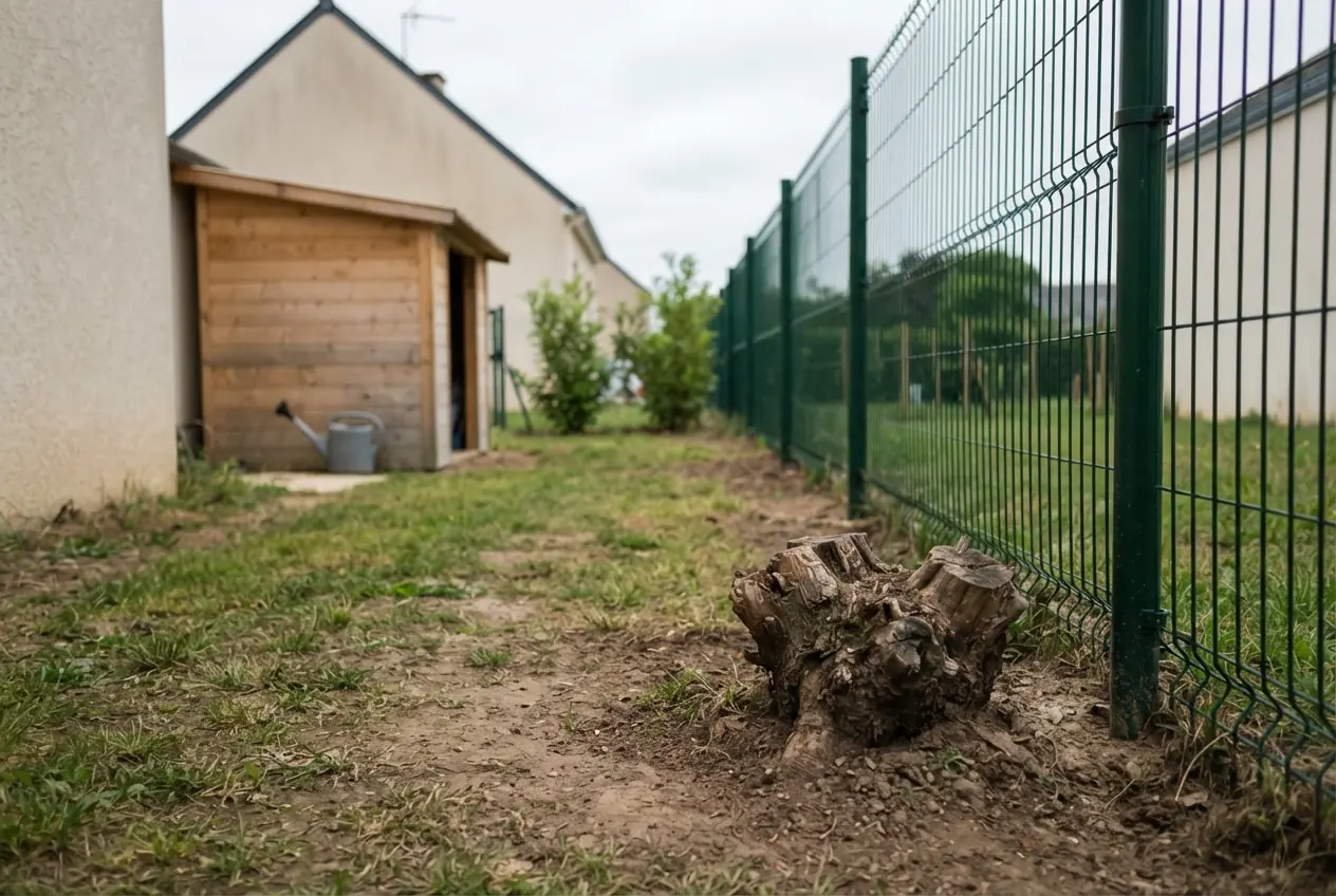 Souche apparente dans un jardin à Échiré
