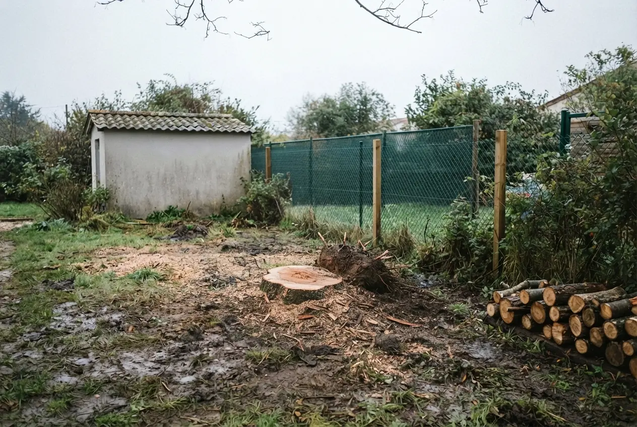 Arbre sécurisé et allée dégagée après urgence à Magné